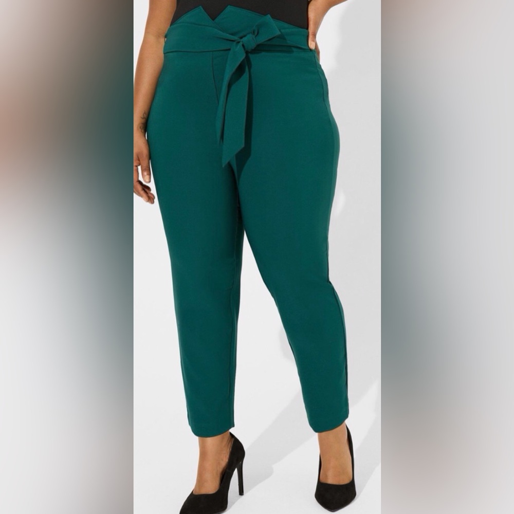 Tie Front Skinny Studio Refined Crepe High Rise Pant 3T Tall  NWT